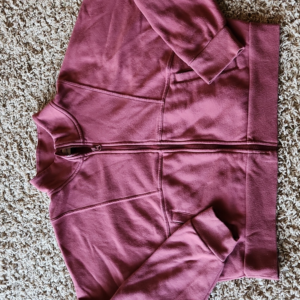 Universal Thread rusty maroon colored crop zippered jacket womans XL
